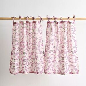 Urban Outfitters Pink Toile Cafe Curtains Set of 2 NWT